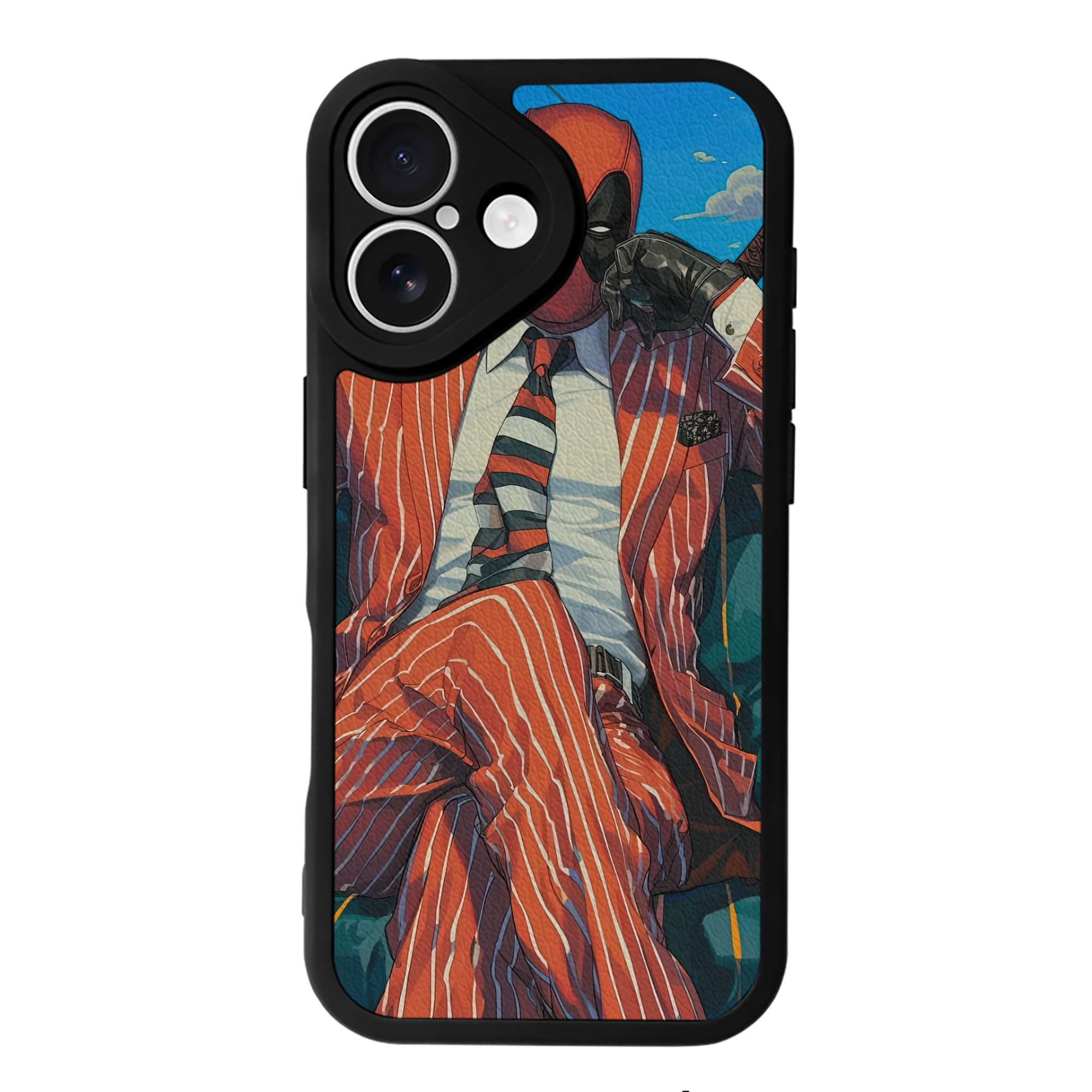 （画像用） Deadpool デッドプール 【iPhone 16シリーズ対応】シリコンスマホケース（レザー調） 材質：シリコン